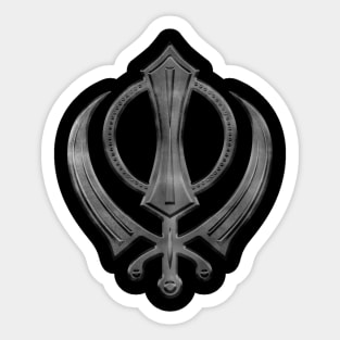 Metallic Embossed Khanda symbol Sticker